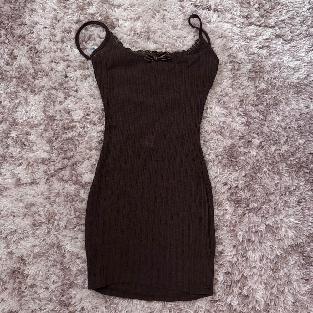 New Pink Dress Ribbed Coquette Pointelle Dress